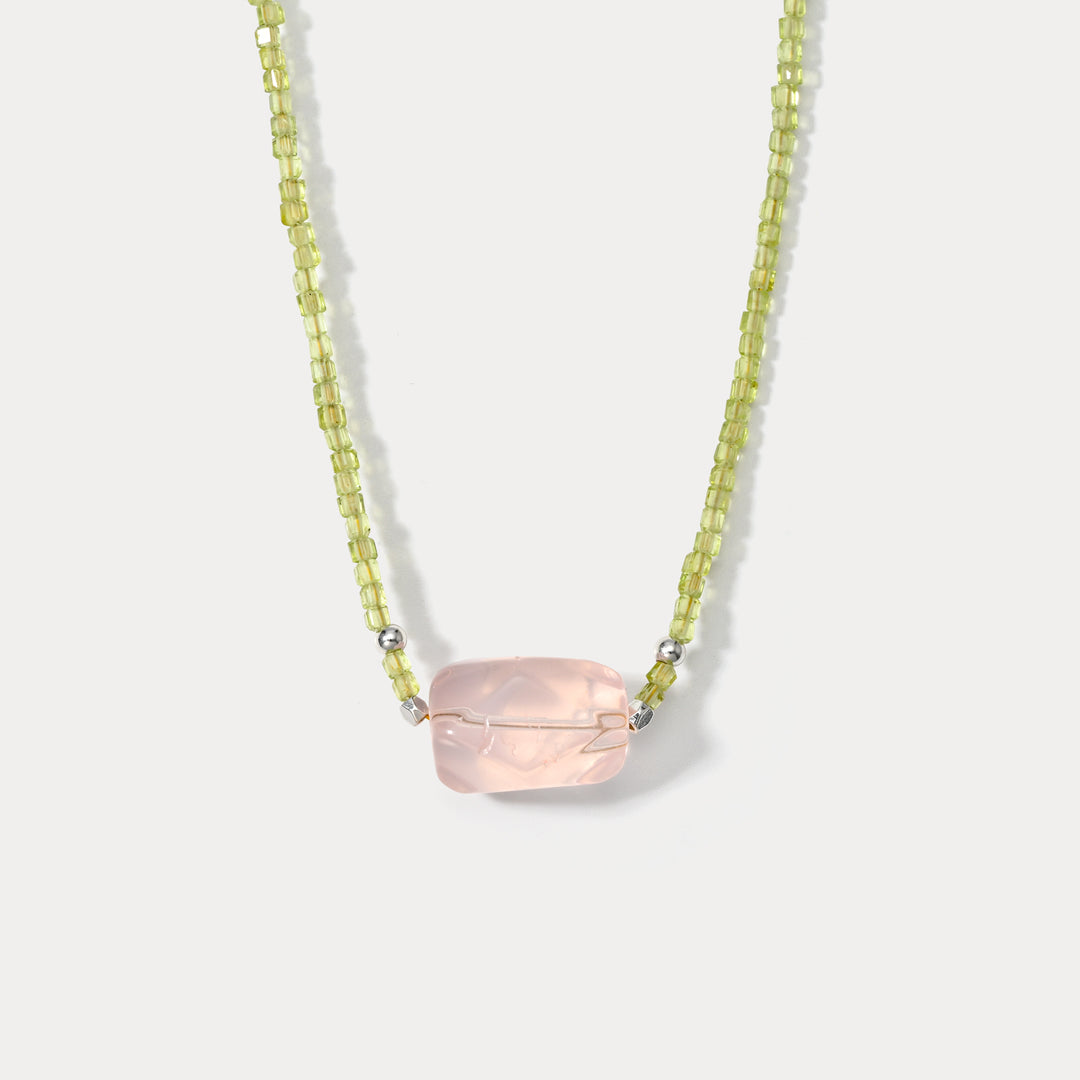 Selenichast Pink Cubic Crystal Necklace