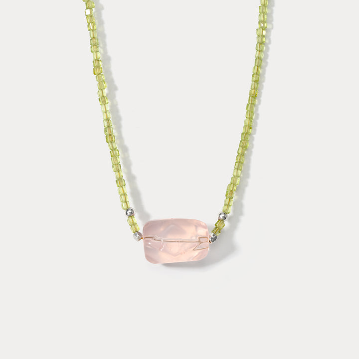 Selenichast Pink Cubic Crystal Necklace