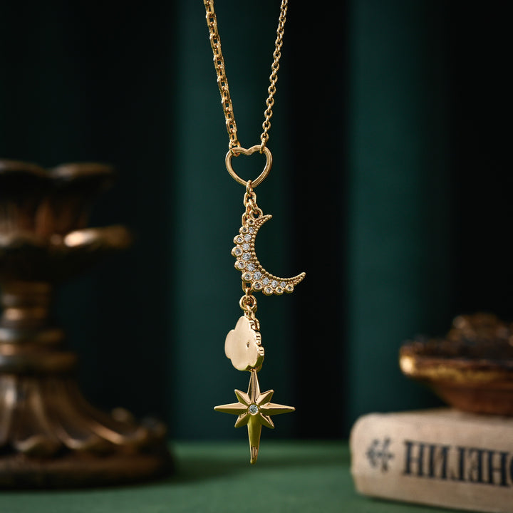 Moon Star Lariat Necklace