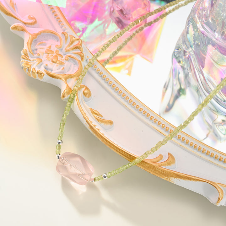 Selenichast Pink Cubic Crystal Necklace