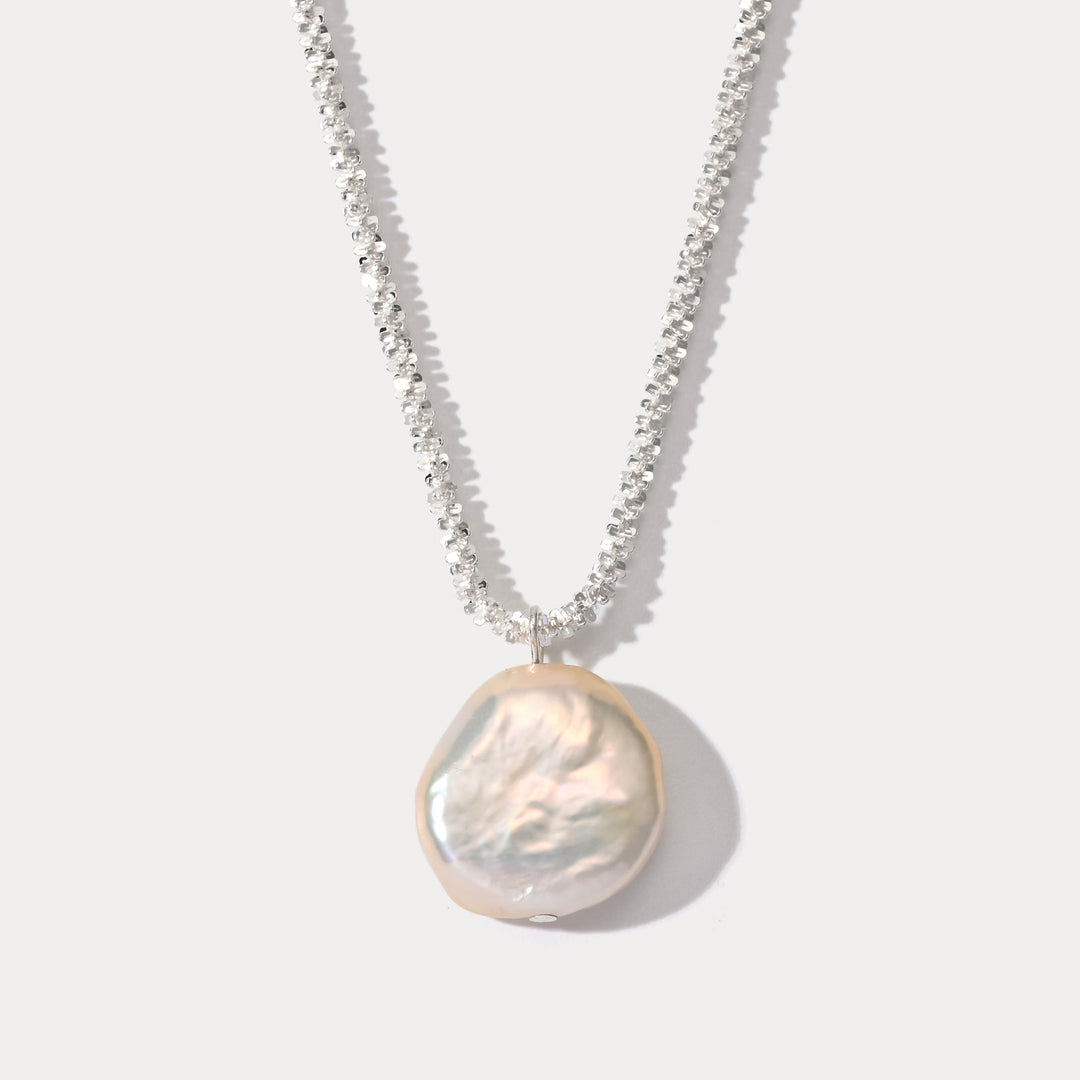 Silver Baroque Pearl Necklace