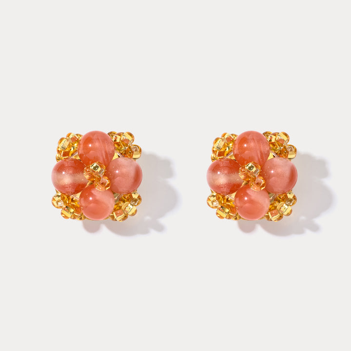 Selenichast Vintage Agate Stud Earrings