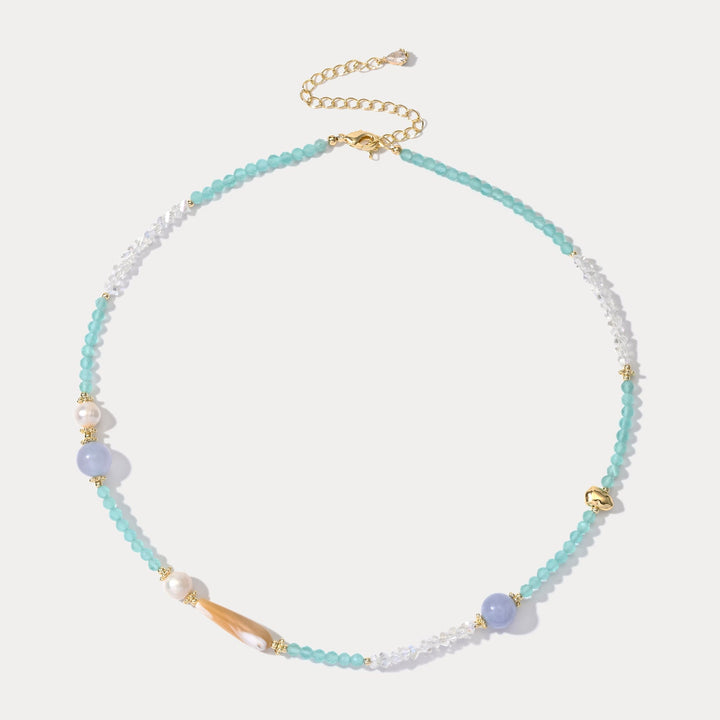 Peppermint Natural Stone Beaded Necklace