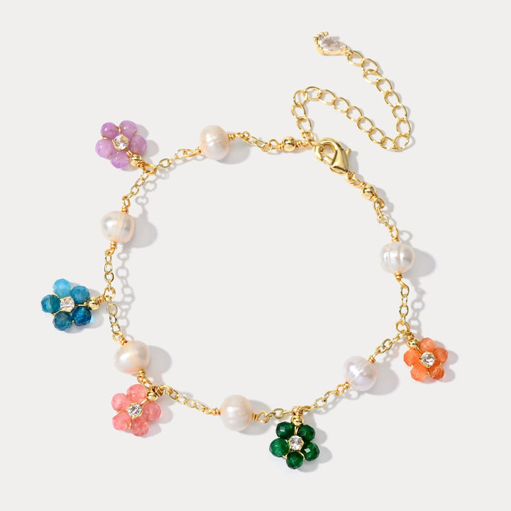 Colorful Flowers Pearl Bracelet