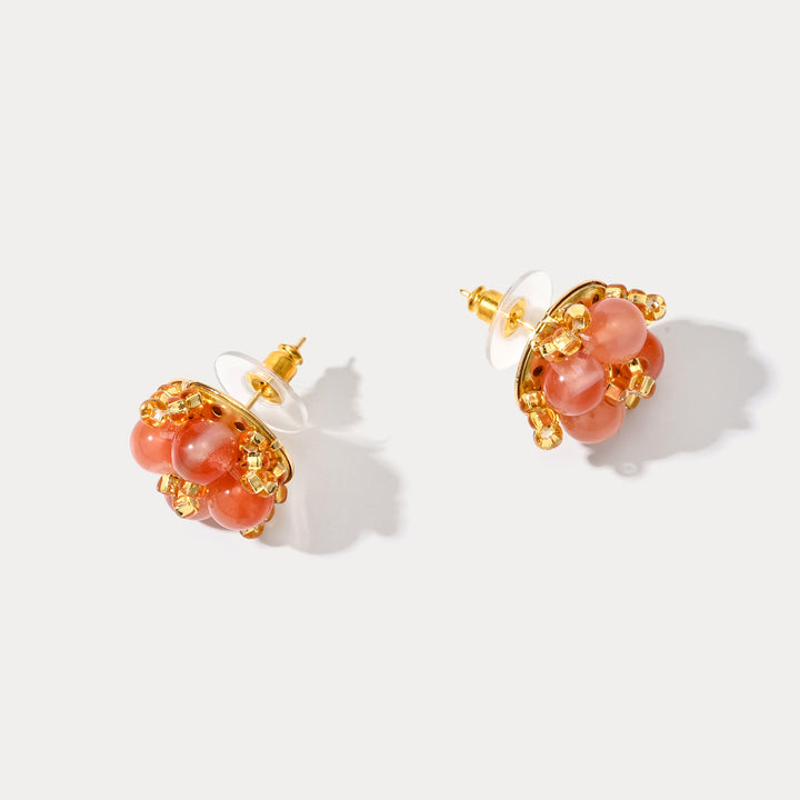 Selenichast Vintage Agate Stud Earrings