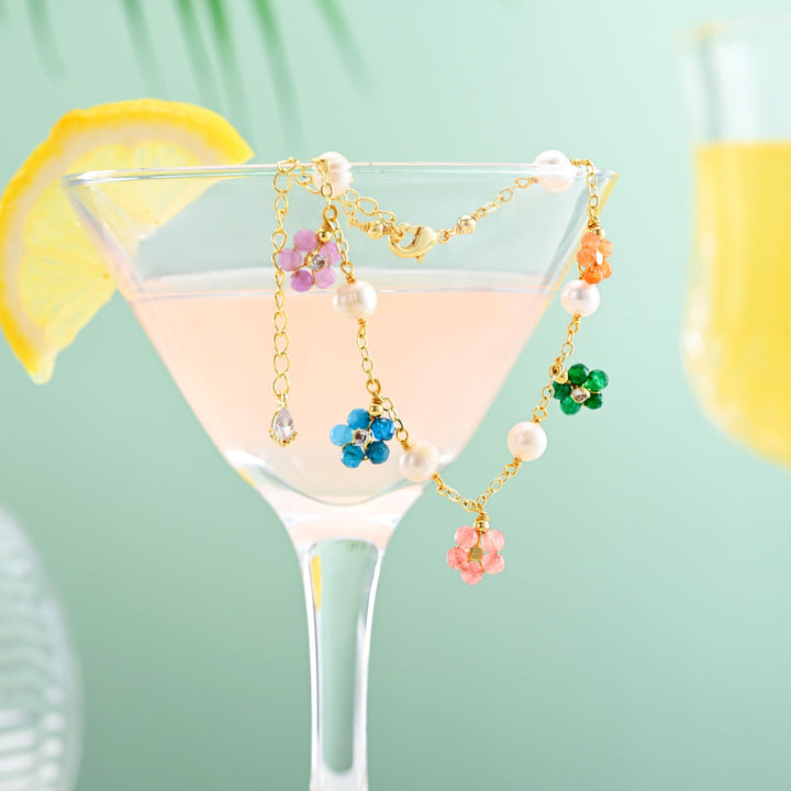 Colorful Flowers Pearl Bracelet
