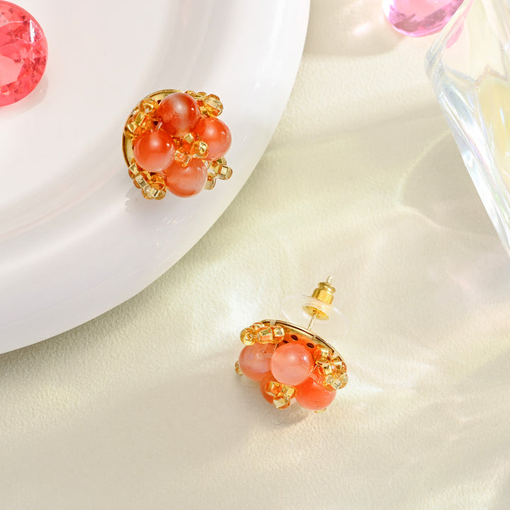 Selenichast Vintage Agate Stud Earrings