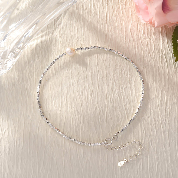 Silver Pearl Anklet