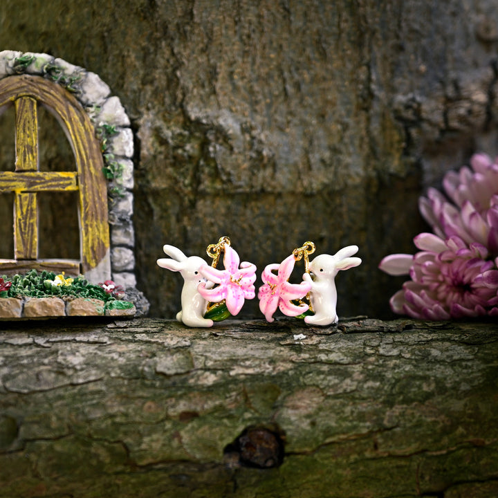 Pendientes de pernos de conejo de Pascua