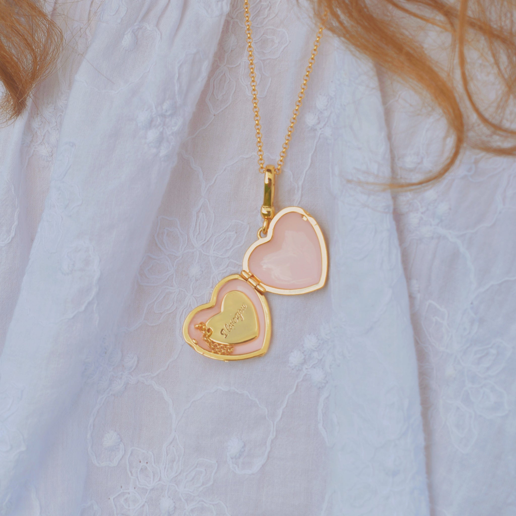 Flower Heart Shaped Locket Necklace