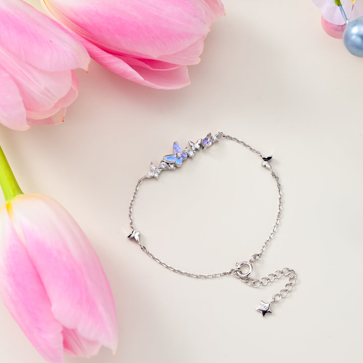 Selenichast Butterfly Planet Silver Bracelet