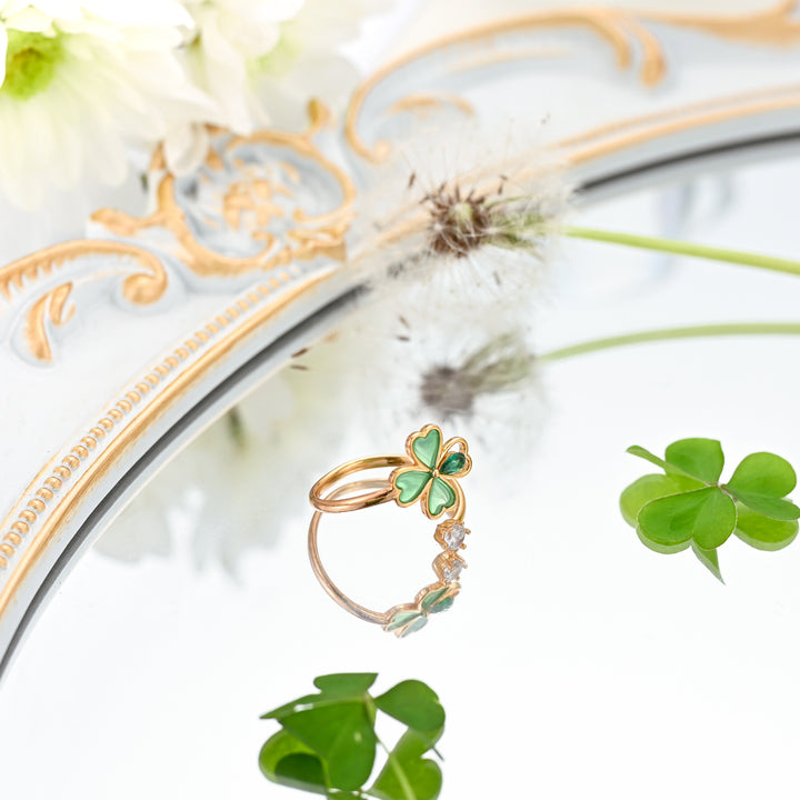 Pretty Four Leaf Clover Ring