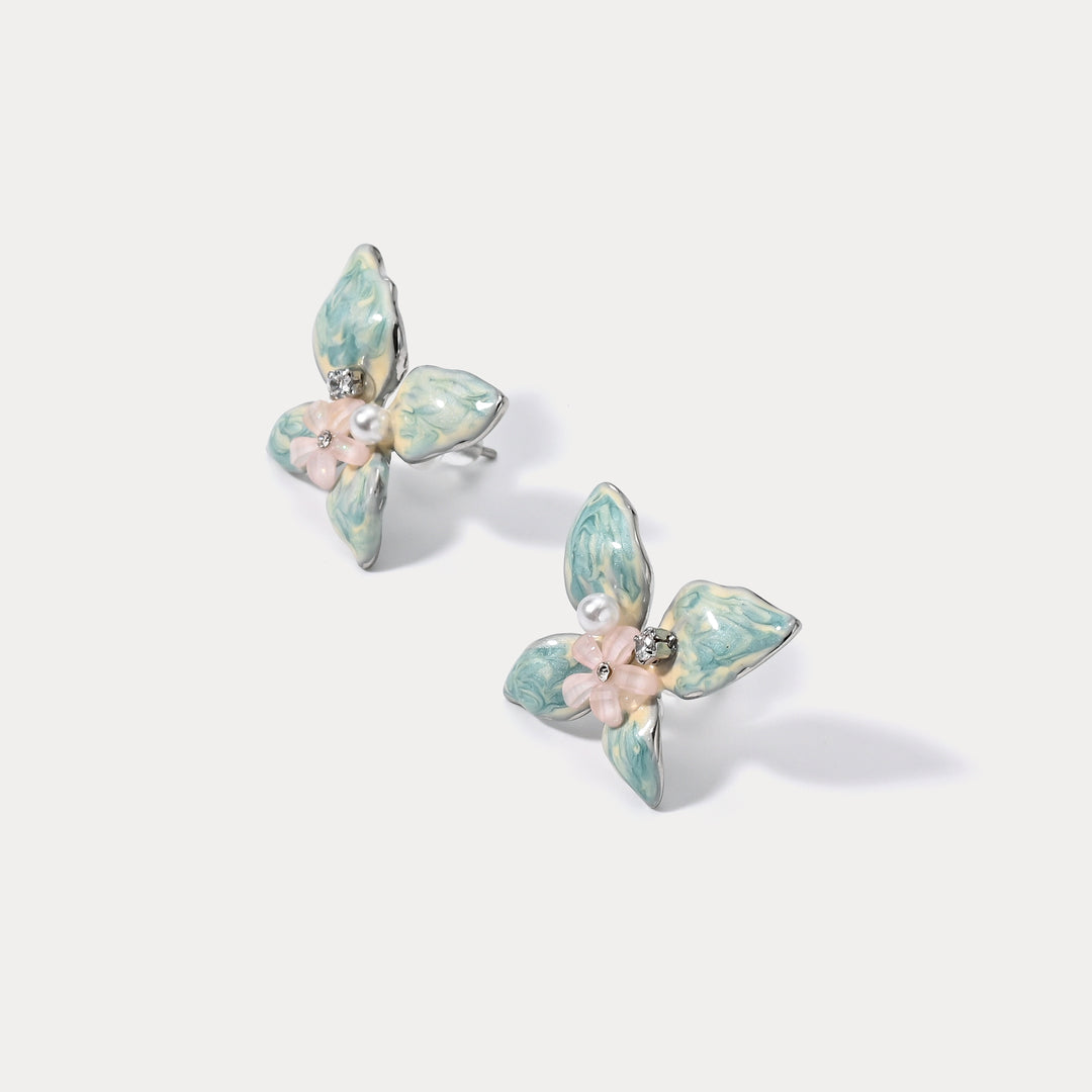 Butterfly Flower Earrings