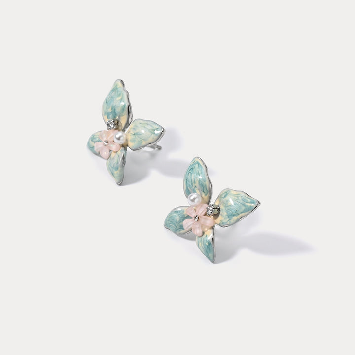 Butterfly Flower Earrings
