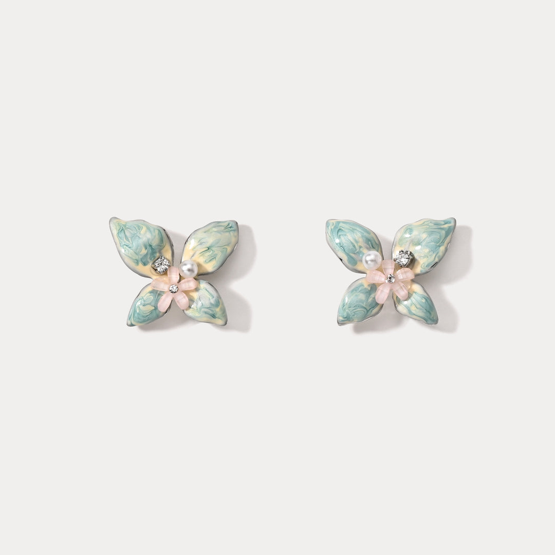 Butterfly Flower Earrings
