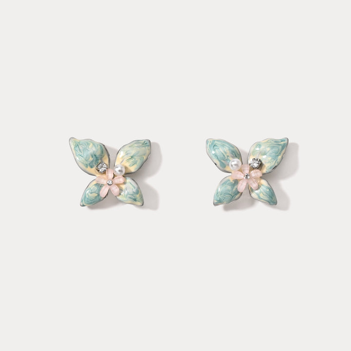 Butterfly Flower Earrings