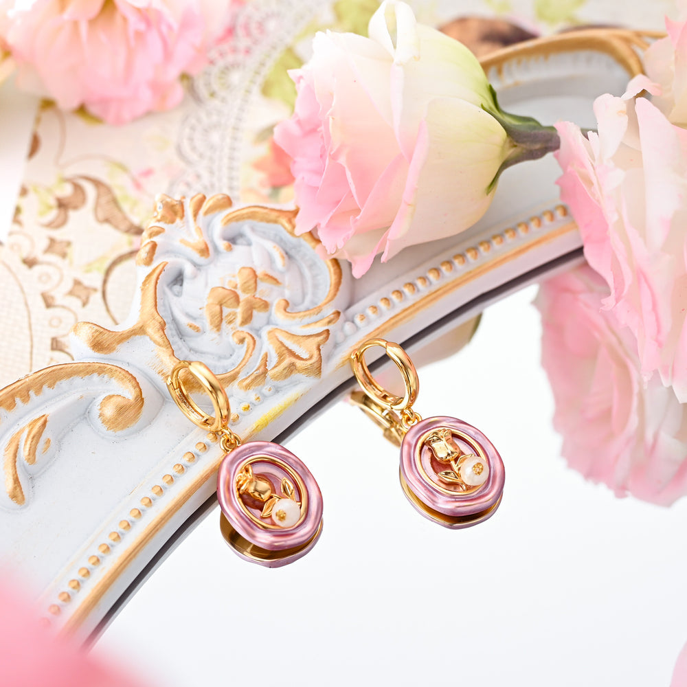 Selenichast Rose Pearl Earrings