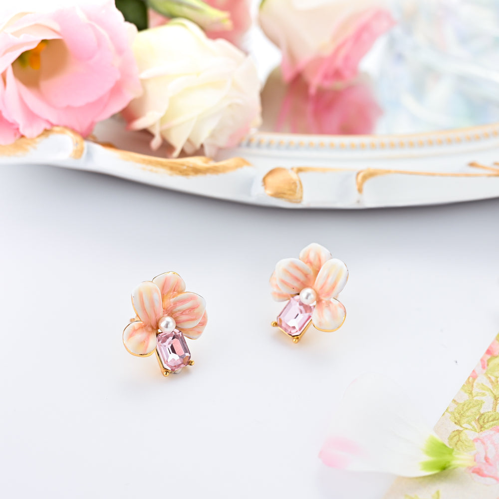 Selenichast Flower Crystal Earrings