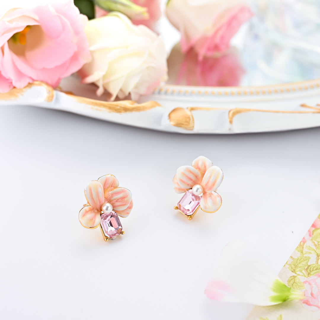 Selenichast Flower Crystal Earrings