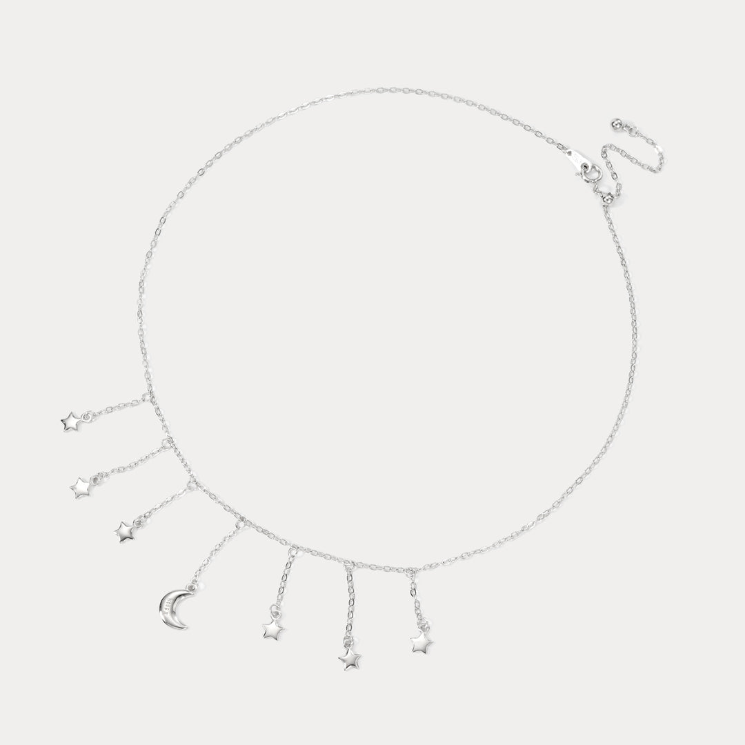 Selenichast Moon and Star Tassel Necklace