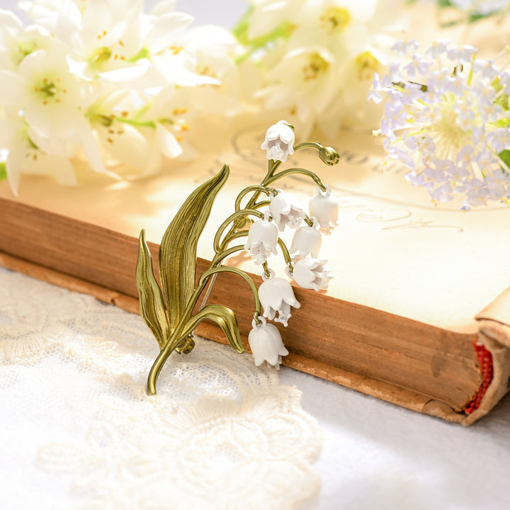 Delicate Lily Of The Valley Brooch