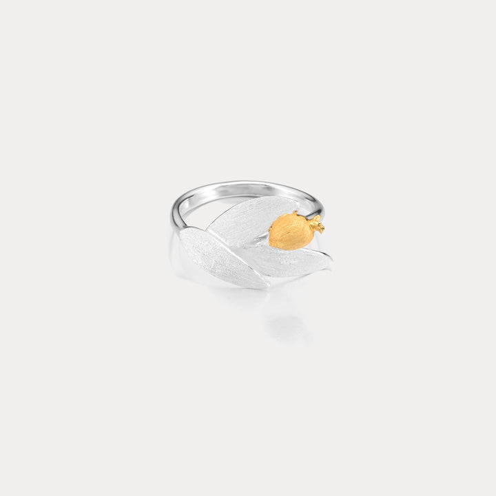 Silver Tulip Pomegranate Ring