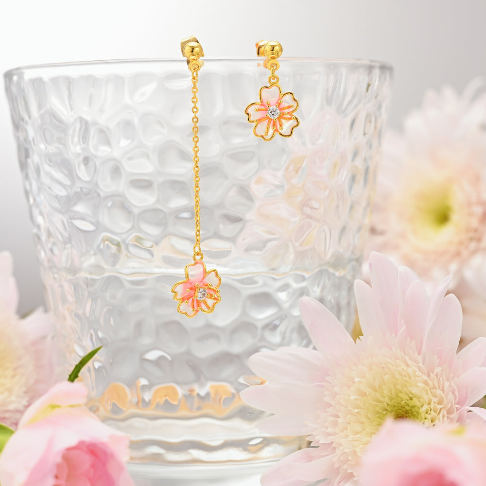 Delicate Sakura Mismatched Earrings