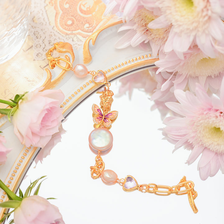 Delicate Butterfly Baroque Pearl Bracelet