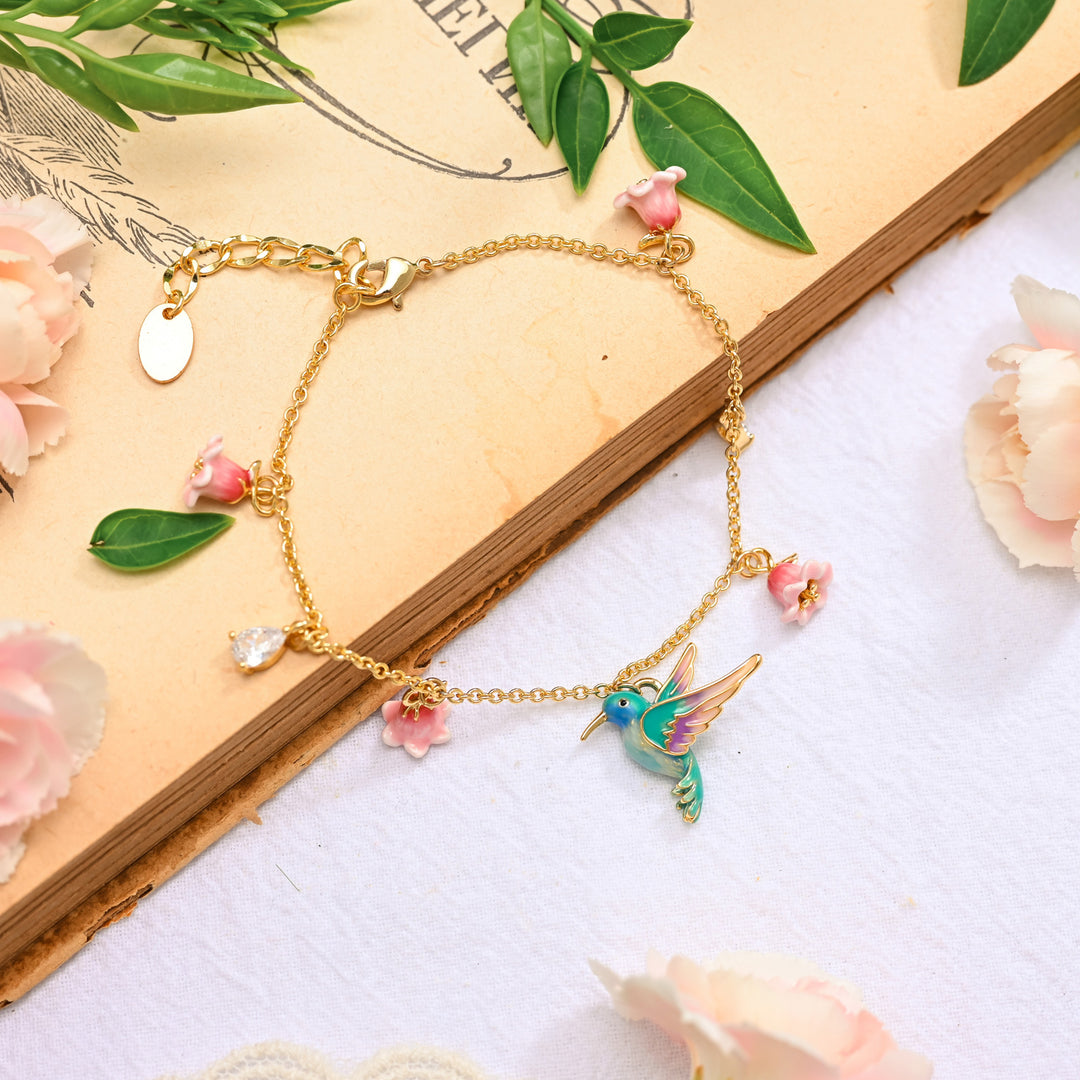 Hummingbird Flower Bracelet