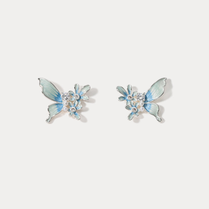 Butterfly Flower Earrings