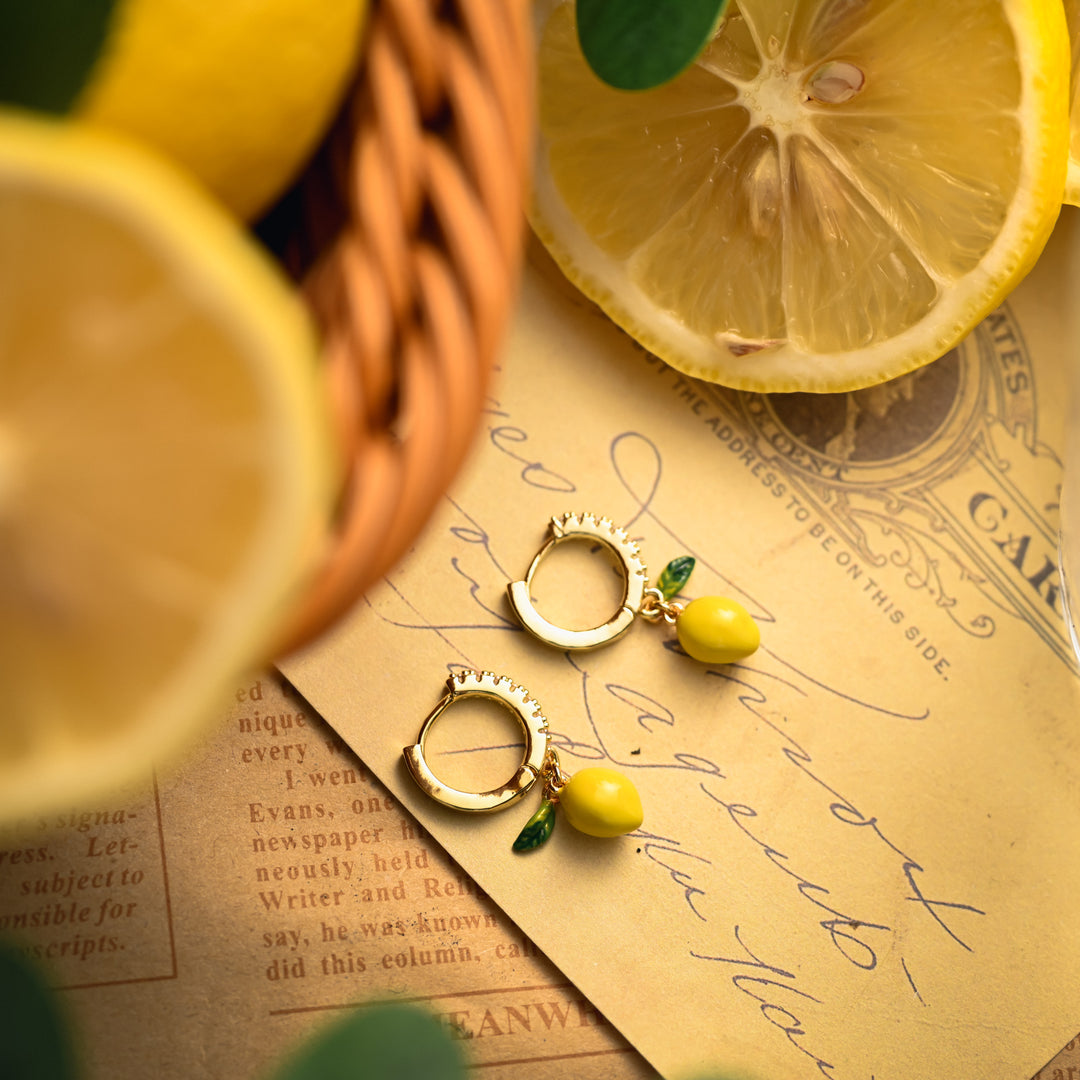 Lemon Hoop Earrings