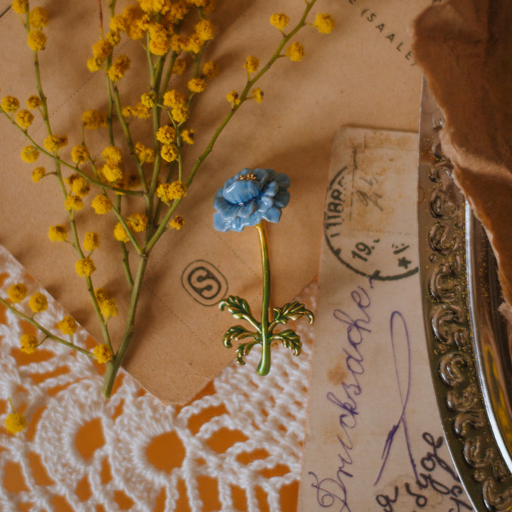 Blue Floral Fashion Brooch
