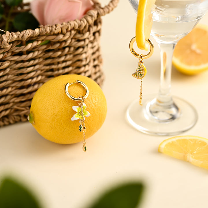 Dainty Lemon Flower Earrings
