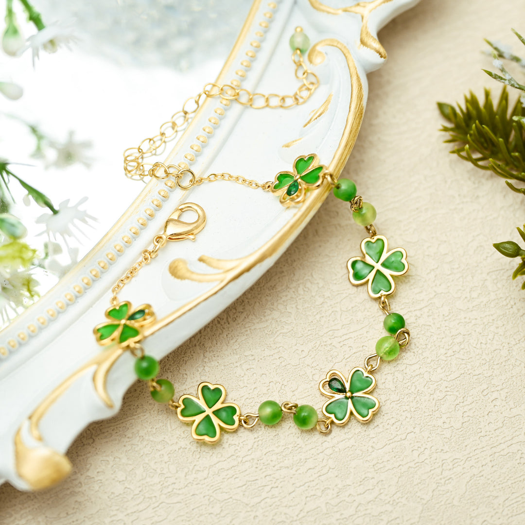 Four Leaf Clover Beads Bracelet