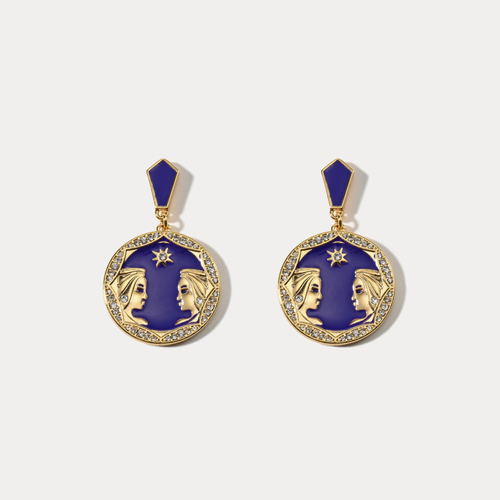 Gemini Enamel Earrings