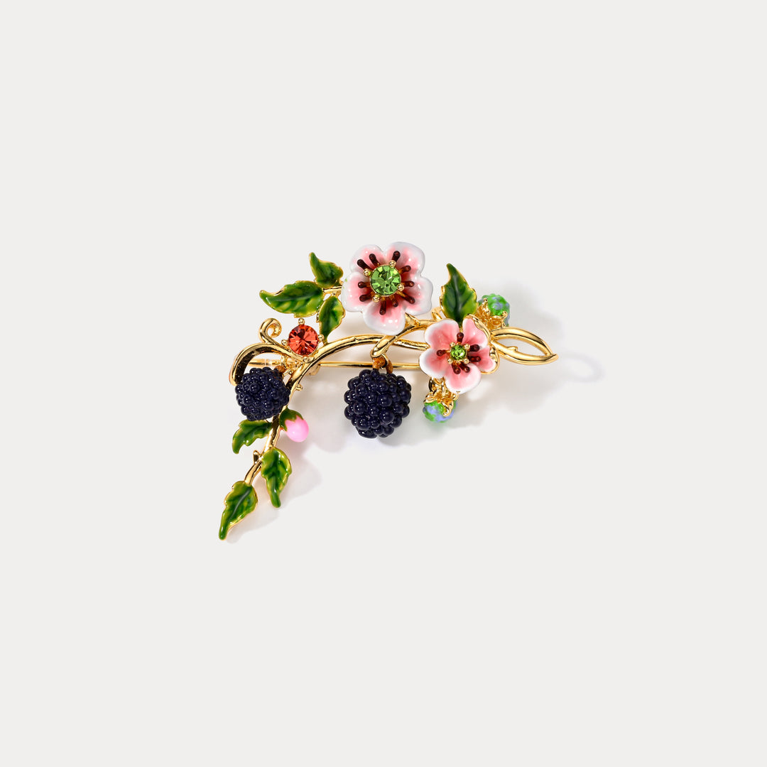 Blackberry Enamel Brooch