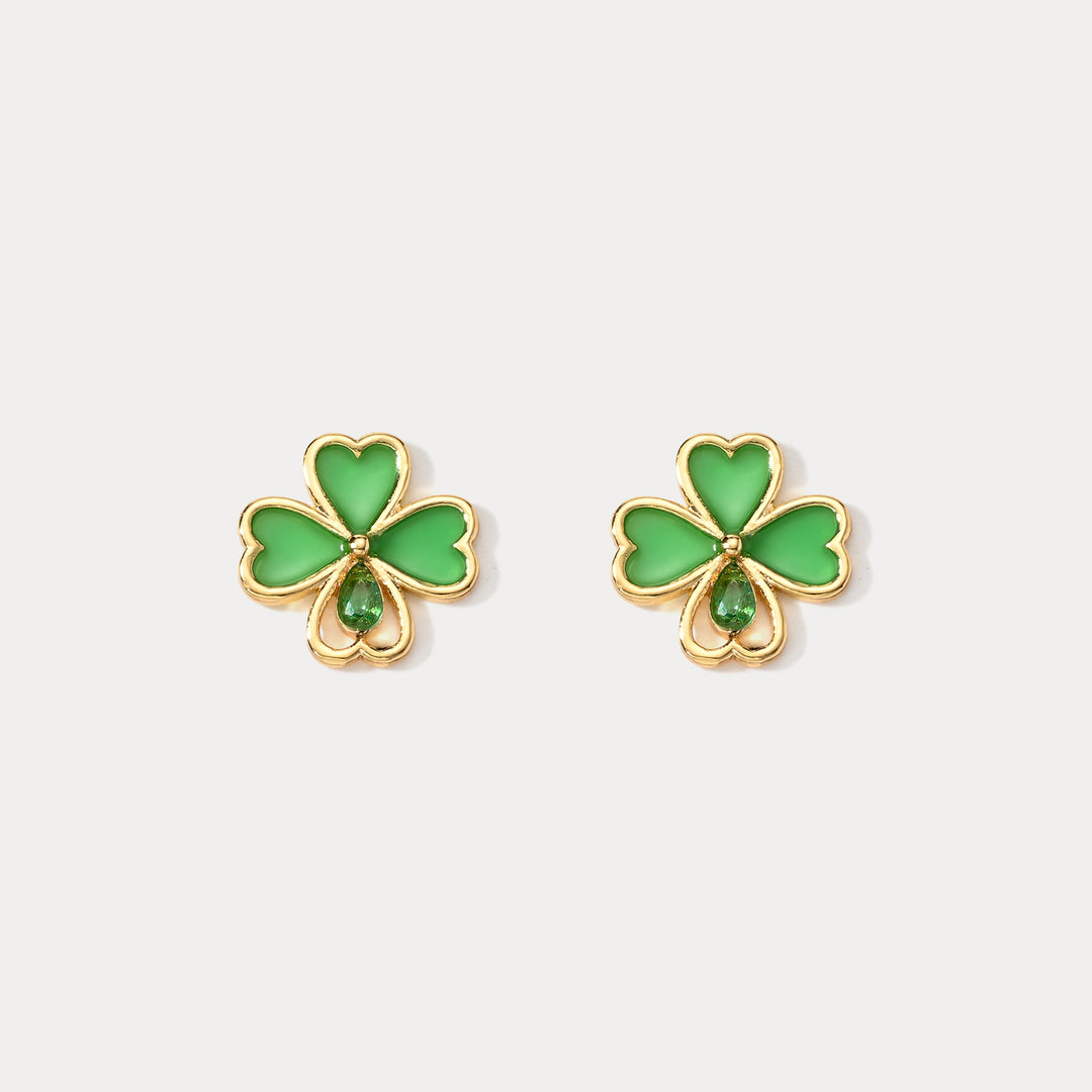 Selenichast Four Leaf Clover Earrings