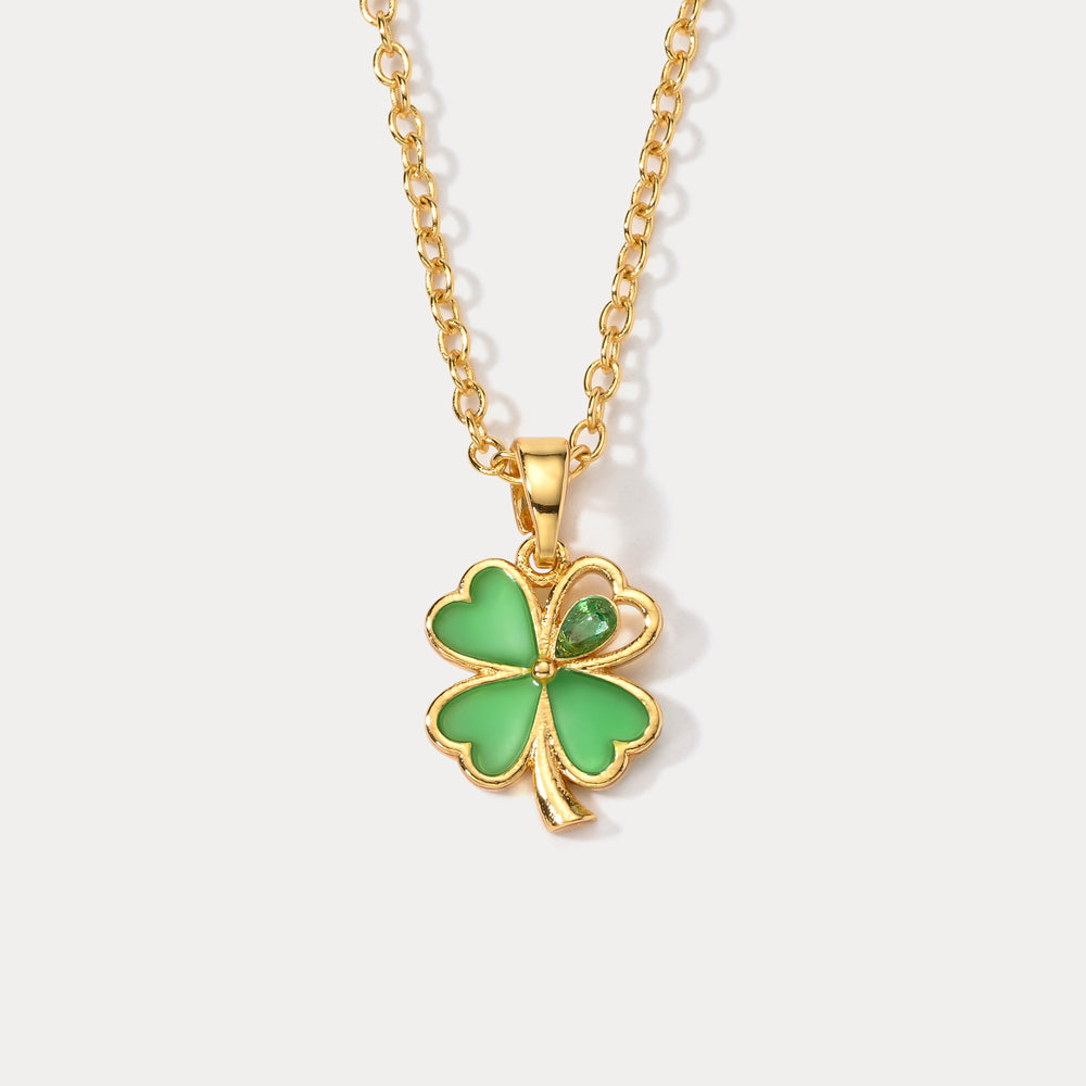 Selenichast Four Leaf Clover Necklace