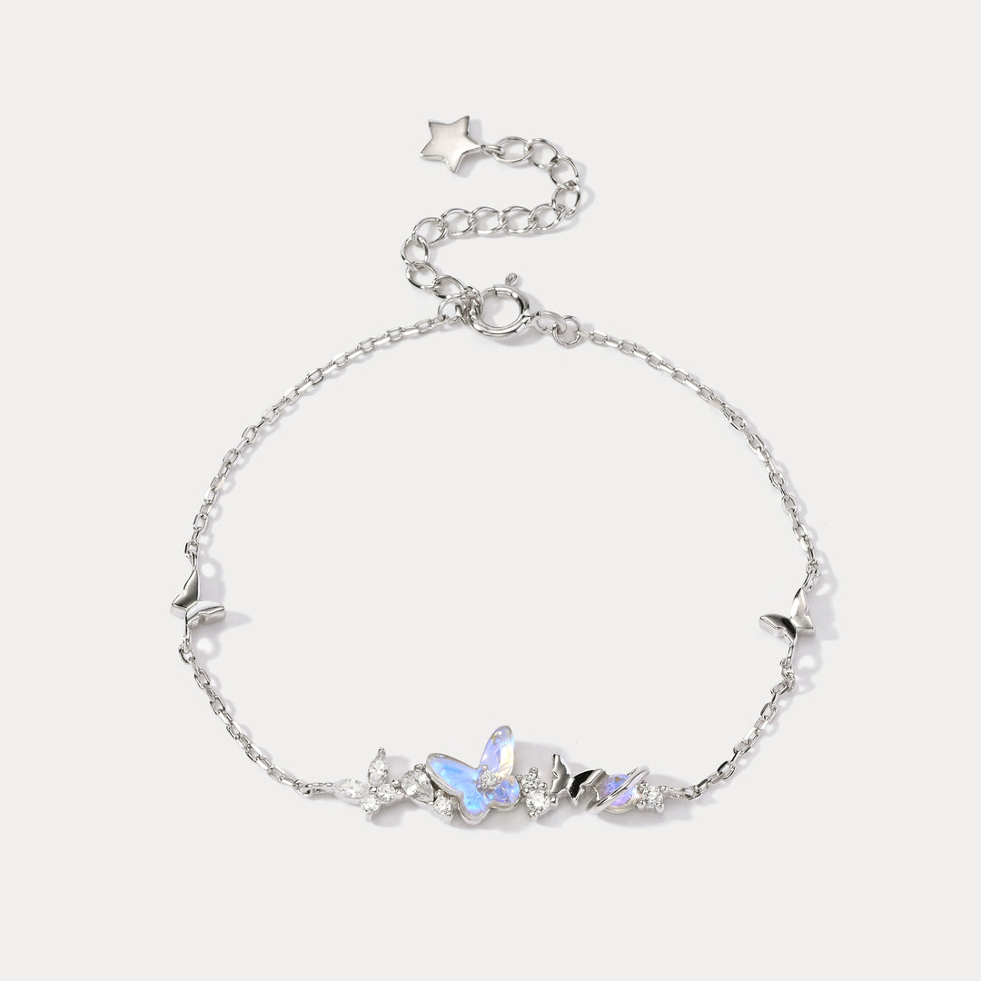 Selenichast Butterfly Planet Silver Bracelet