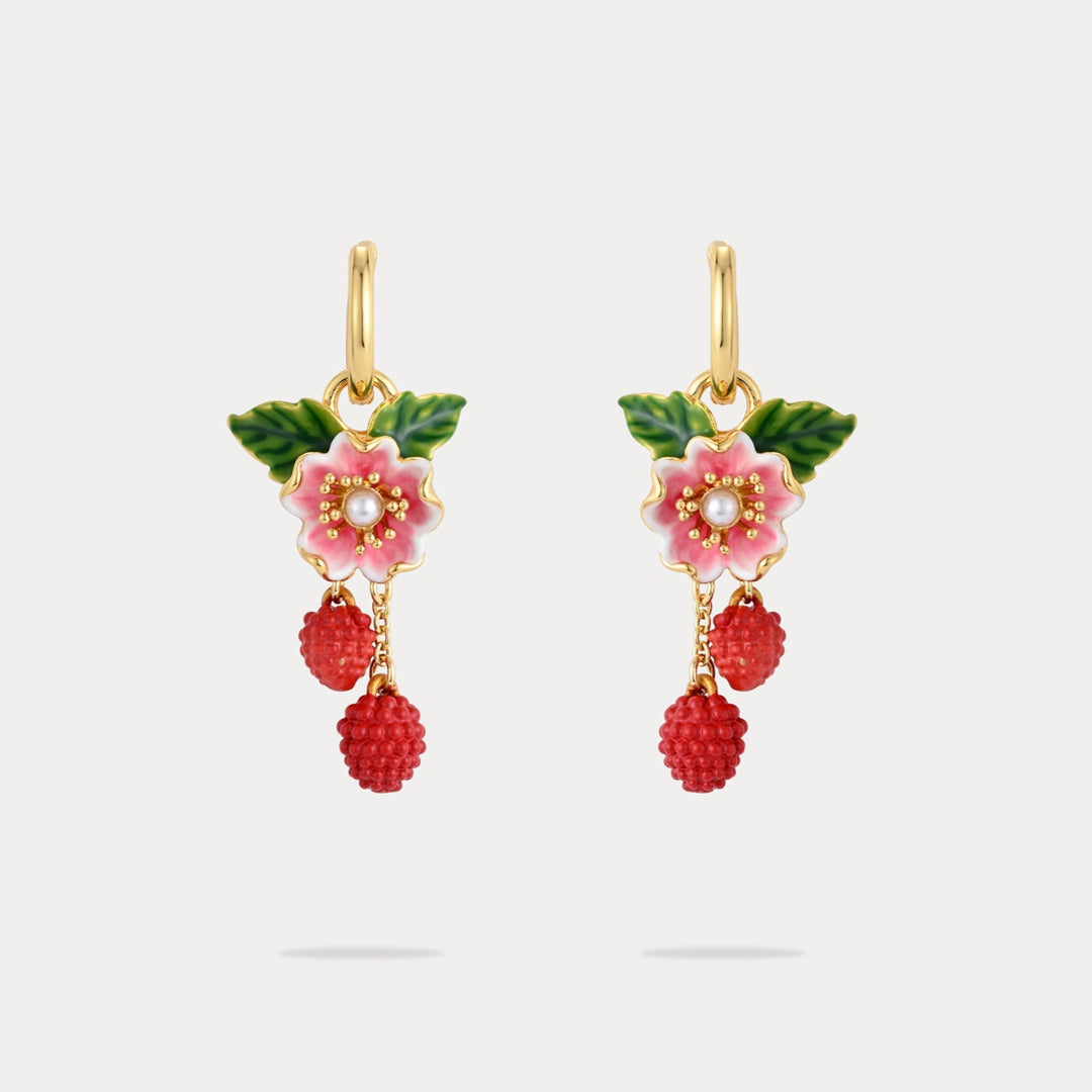 Selenichast Raspberry Flower Earrings