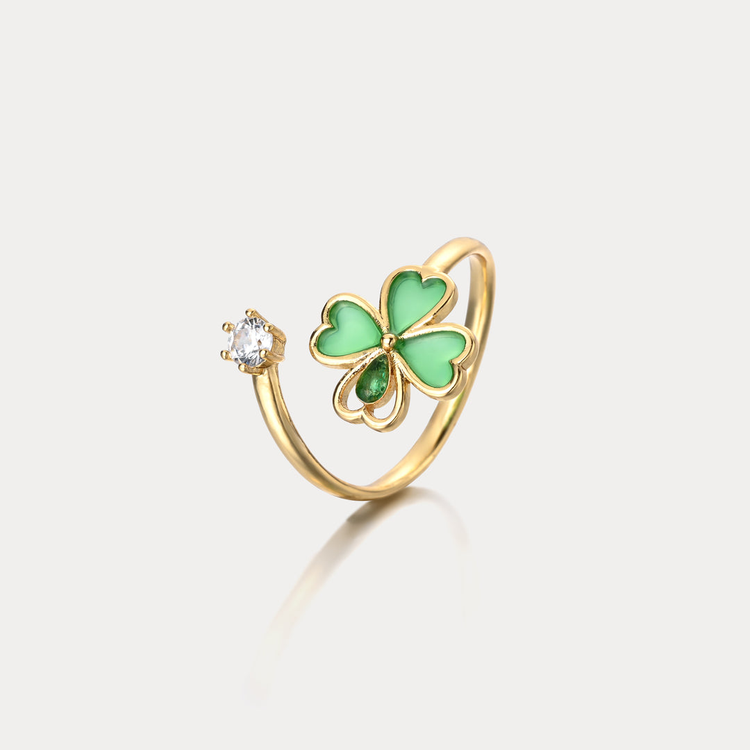 Selenichast Four Leaf Clover Ring