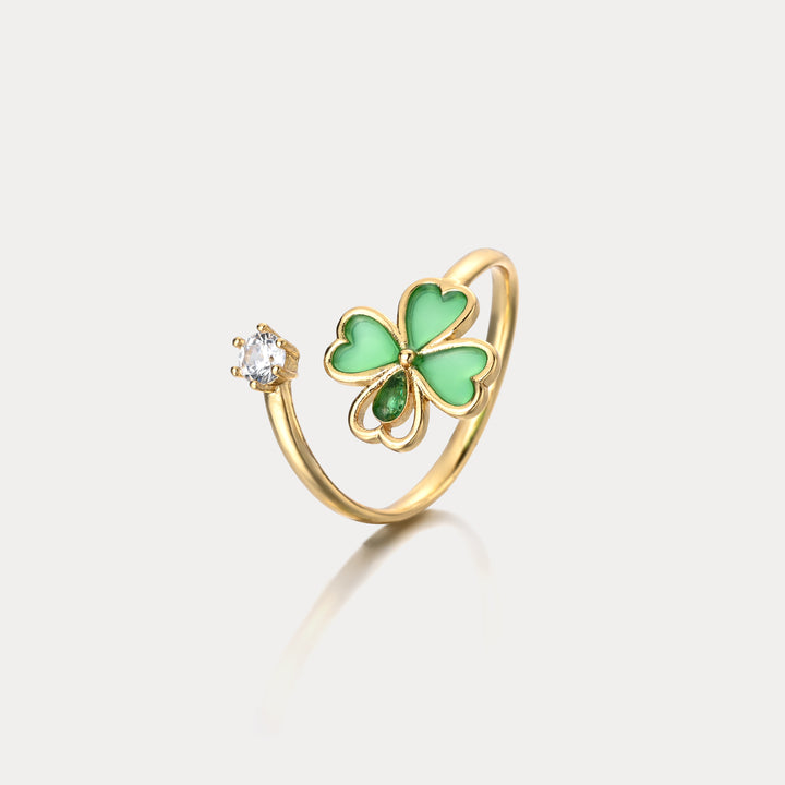 Selenichast Four Leaf Clover Ring
