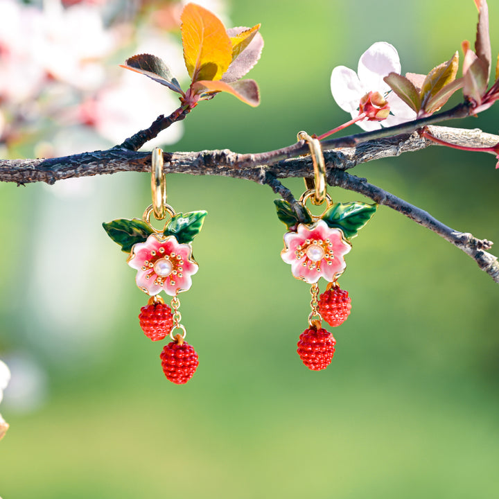 Selenichast Raspberry Flower Earrings