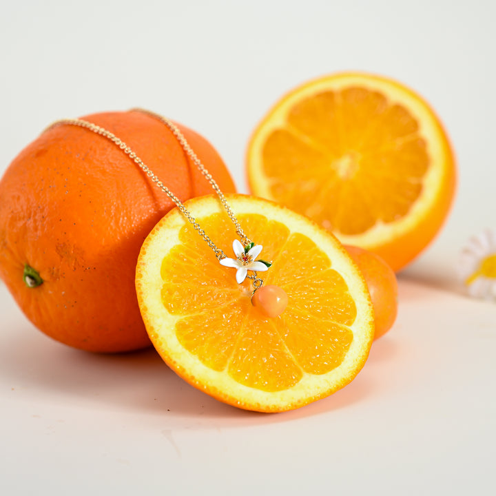 Dainty Orange Flower Necklace