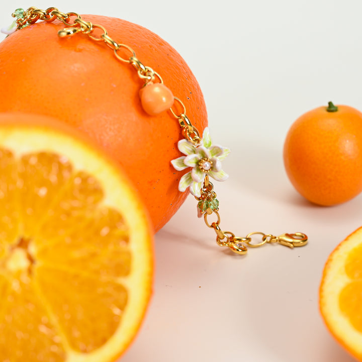 Dainty Orange Flower Bracelet