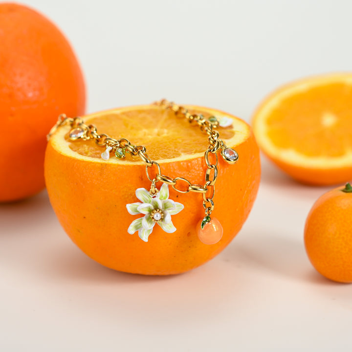 Delicate Orange Flower Bracelet