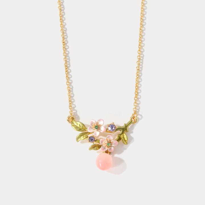 Selenichast Peach Flower Necklace