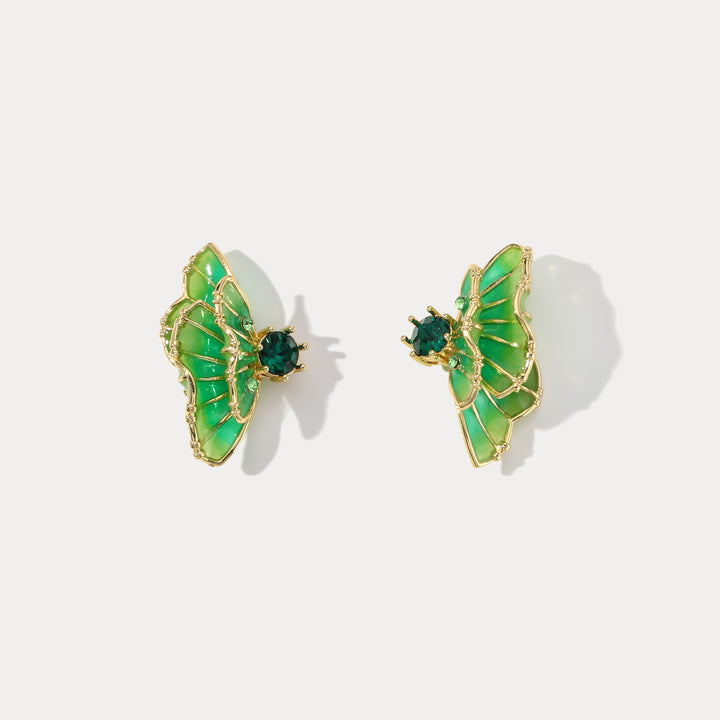 Selenichast Green Butterfly Earrings