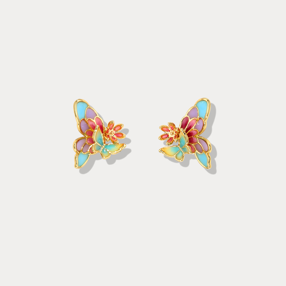 Selenichast Enamel Butterfly Earrings