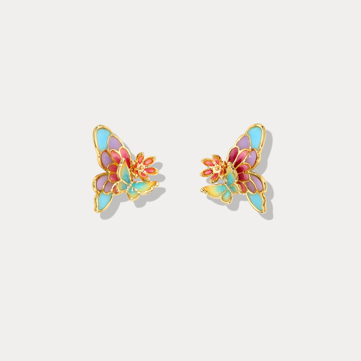 Selenichast Enamel Butterfly Earrings